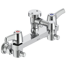 Commercial 28C8083 28T Service Sink Faucet With Integral Check Stop, Wall Mount, 2 Handles, 8 in Center, 4 gpm Flow Rate, Rough Chrome