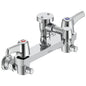 Commercial 28C8083 28T Service Sink Faucet With Integral Check Stop, Wall Mount, 2 Handles, 8 in Center, 4 gpm Flow Rate, Rough Chrome