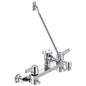 Commercial 28C8183-AC Service Sink Faucet With Integral Check Stop, Wall Mount, 2 Handles, 8 in Center, 5.5 gpm Flow Rate, Rough Chrome