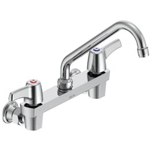Commercial 28T4243 TECK® Service Sink Faucet, Commercial, 1.5 gpm Flow Rate, 8 in Center, Tubular Swing Spout, Polished Chrome, 2 Handles