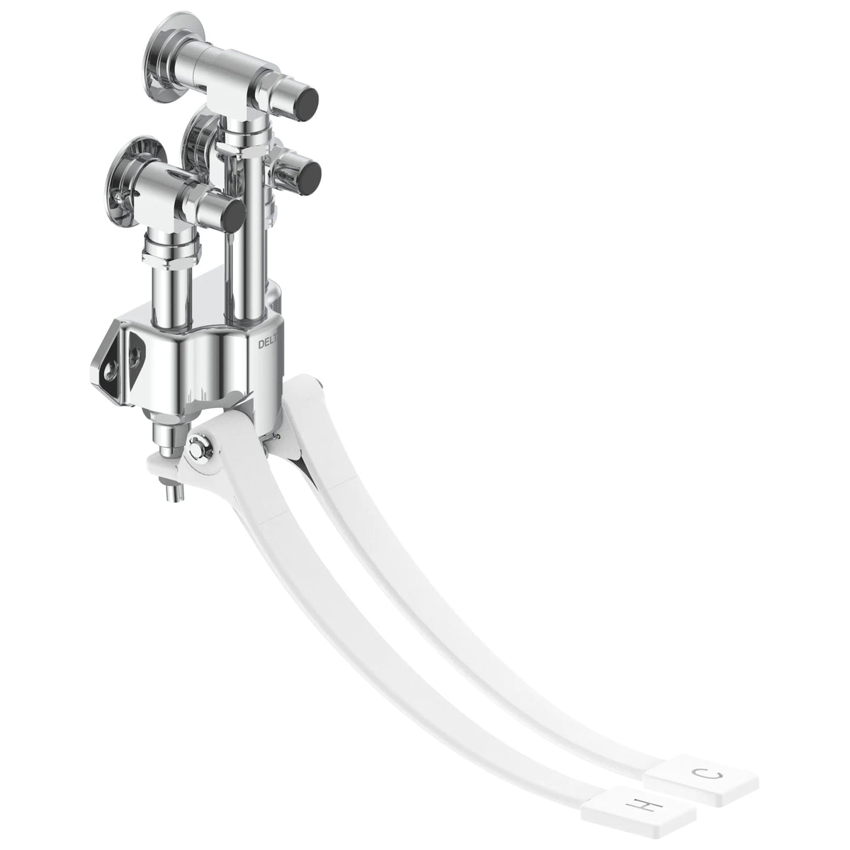 Double-Pedal Surgeon Scrub-Up Valve - Wall Mount - Brass