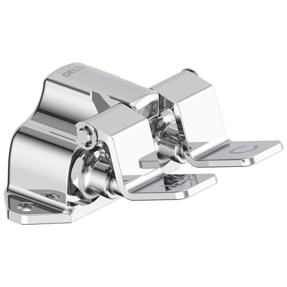 Double Foot Pedal Valve - Polished Chrome - Forged Brass