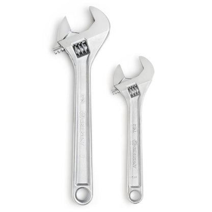 Regular Length Handle Adjustable Wrench Set - 2 Pieces