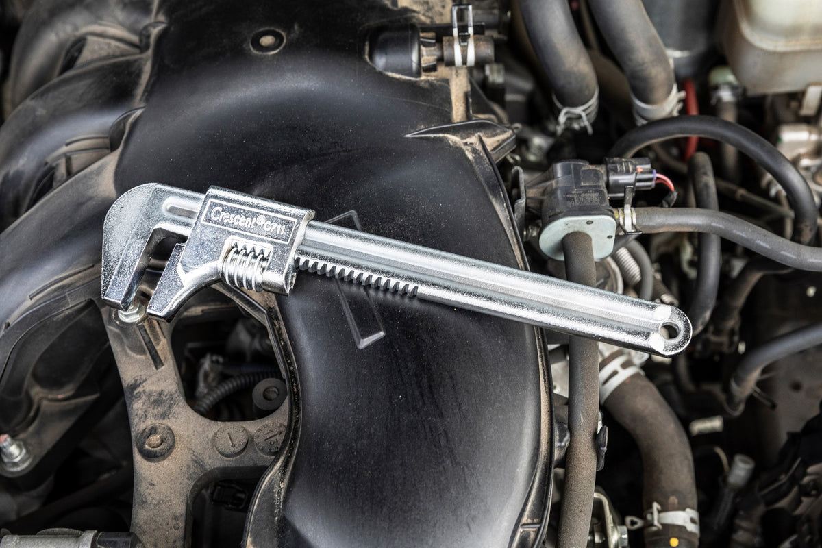 Crescent® C711H Adjustable Automotive Wrench, 3 in, Polished Chrome, 11 in OAL, Forged Tool Steel Body, ANSI Specified, Forged Tool Steel