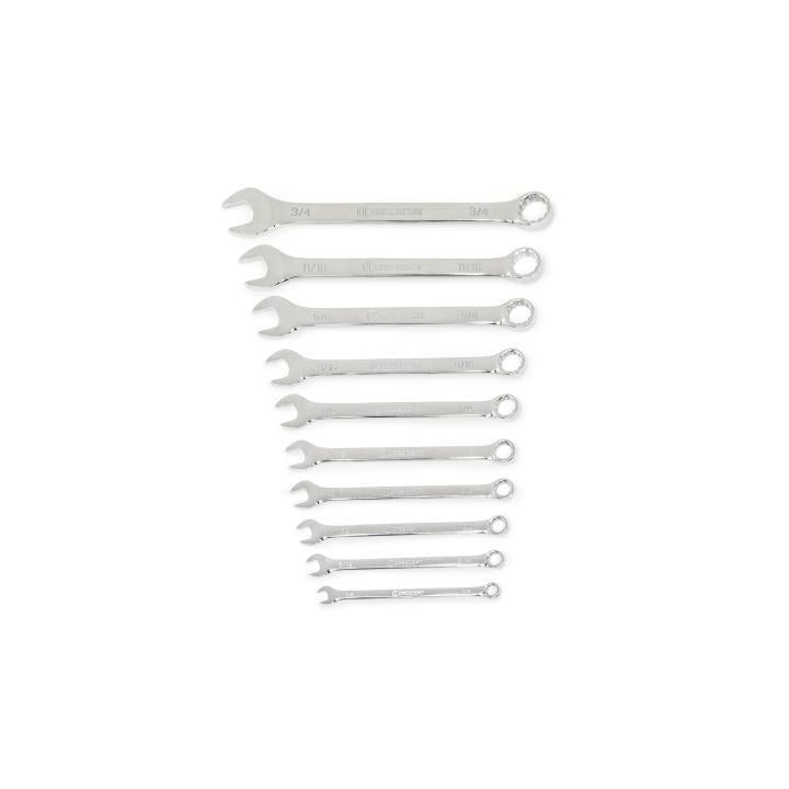 Combination Wrench Set - 10 Pieces - 1/4 to 3/4"
