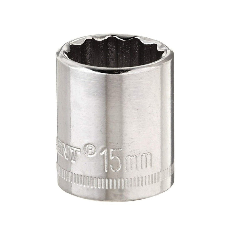 Crescent® CDS45N Socket, Shoulder Style, 3/8 in Hex Drive, 15 mm Standard Socket, 12 Points