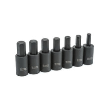 Crescent® CIMBS12 Socket Driver Bit Set, 8 to 15 mm Hex, 1/2 in Drive, 7 Pieces, Black Oxide, ASME B18.3.2M-1979