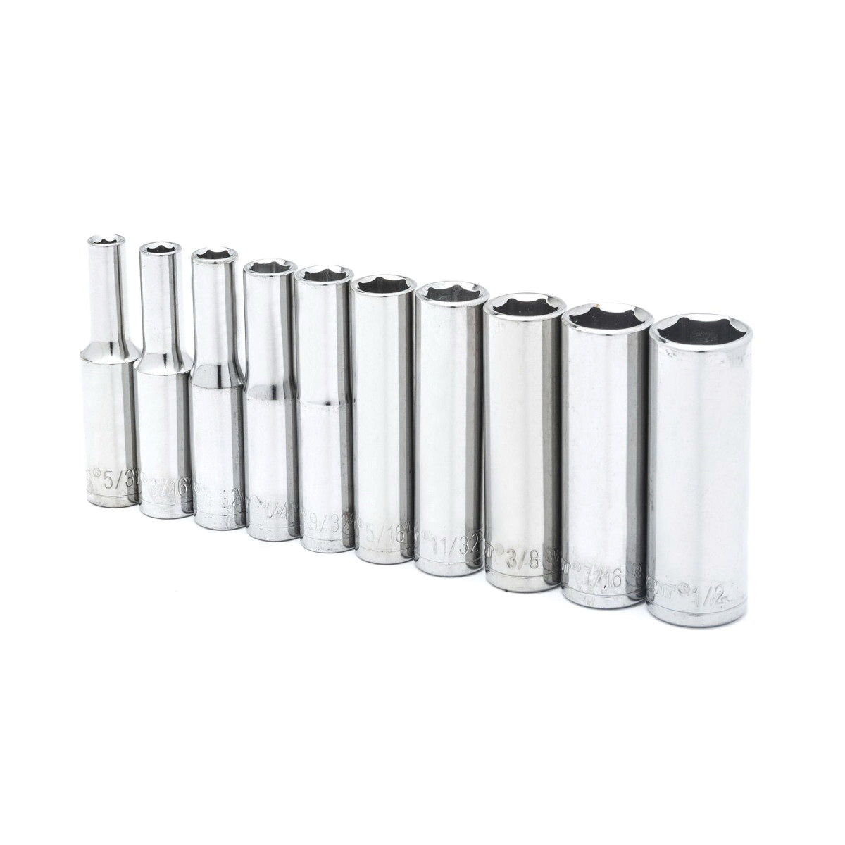 Crescent® CSAS10N Socket Set, ANSI/ASME Specified, 6 Points, 1/4 in Drive, 10 Pieces, Included Socket Size: 5/32 to 1/2 in