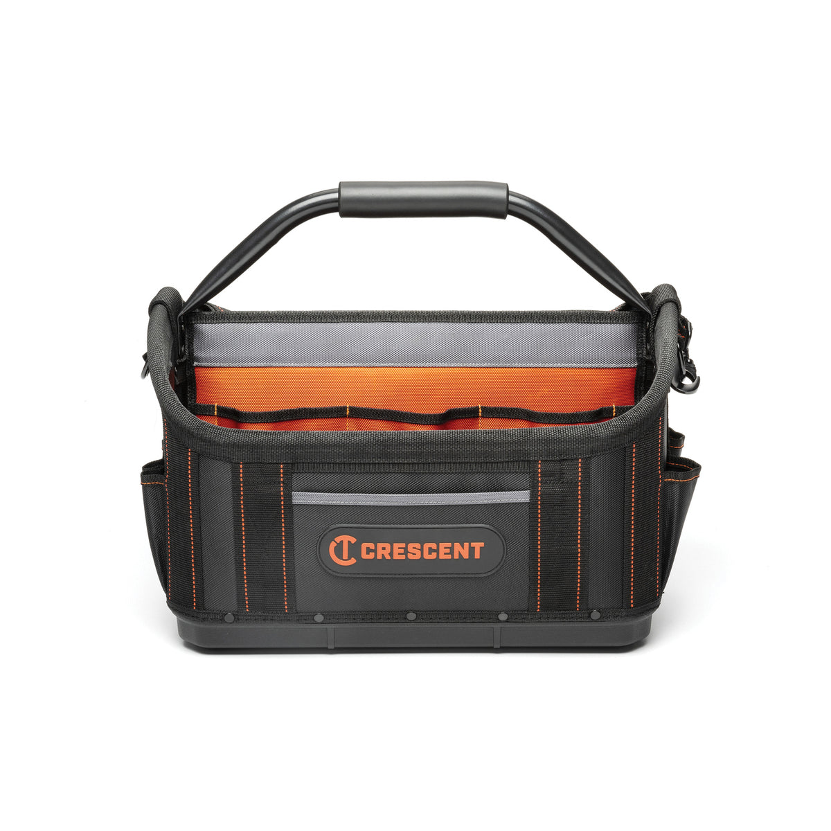 Crescent® Tradesman CTB1710 Open Top Professional Grade Tool Bag, Polyester, Black/Gray/Rawhide