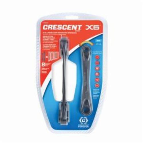 Crescent® X6™ CX6DBM2 4-in-1 Ratcheting Wrench Set, 2 Pieces, 8 to 19 mm, Black Oxide