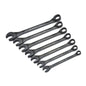 Crescent® X6™ CX6RWM7 Combination Ratcheting Wrench Set, 7 Pieces, 8 to 17 mm, Black Oxide