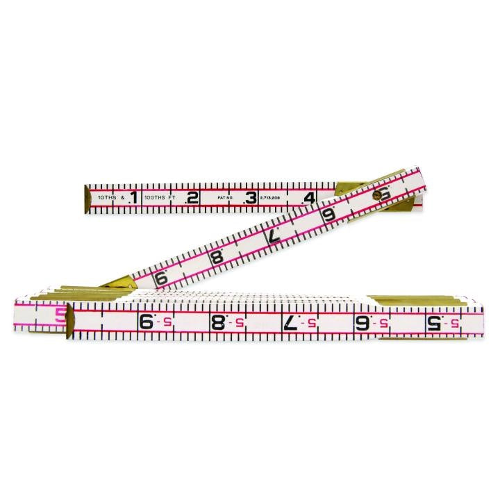 Red End - Engineer's Scale Rule - Wood - Graduations 10THS