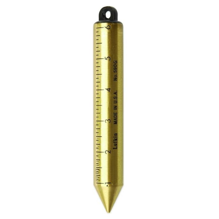 Crescent® 590GN Blunt Point Cylindrical Plumb Bob, 1 in Dia x 6-3/4 in L, Solid Brass