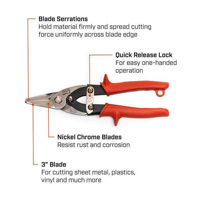Multi-Purpose Aviation Snip - 20 Ga Cutting