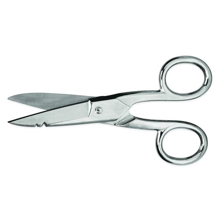 Crescent®175E5V Electrician's Scissor, 1-3/4 in L of Cut, 5-1/4 in OAL, Pointed Tip, Drop Forged Solid Steel Blade, Steel Handle, Right Hand