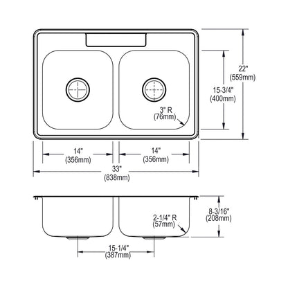 Dayton - 33" Kitchen Sink - DXR33223