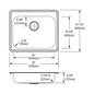 DAYTON® GE125210 Kitchen Sink, Satin, 21 in L x 15-3/4 in W Bowl x 5-1/4 in D Bowl, 25 in L x 21-1/4 in W x 5-3/8 in H, Drop-In/Top Mounting, Stainless Steel