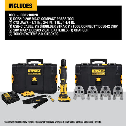 20V MAX* Compact Press Tool Kit with CTS Jaws