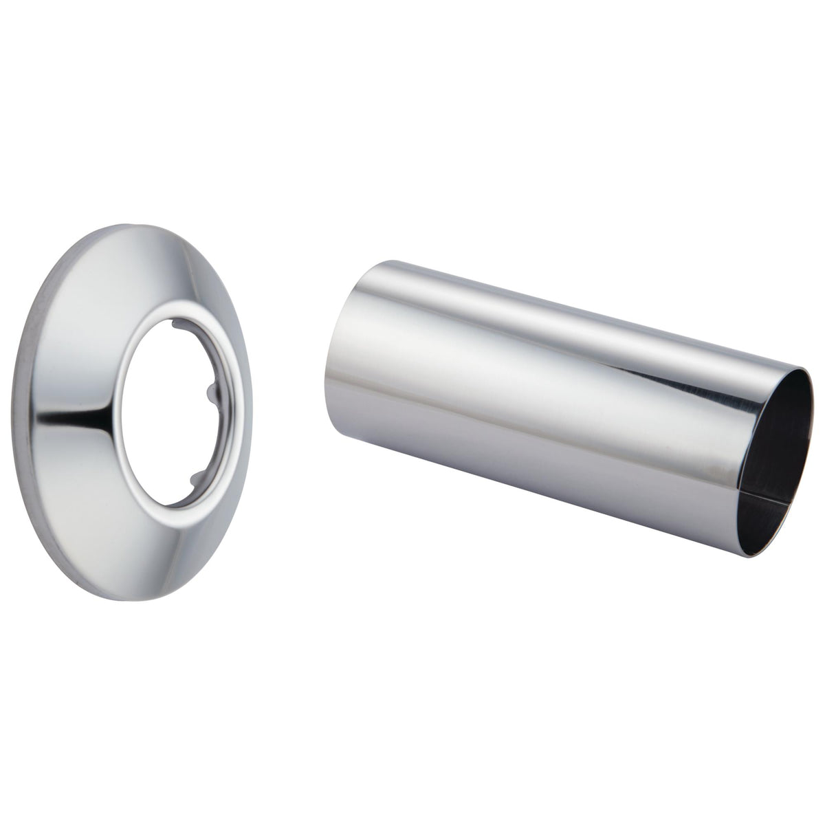 Commercial 060504A Cover Tube and Wall Flange, Stainless Steel, Polished Chrome, Import, Commercial