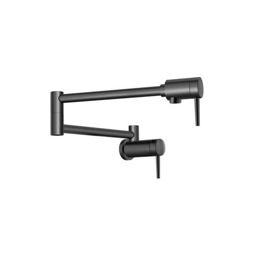 Contemporary Pot Filler Faucet - Matte Black - Wall Mount