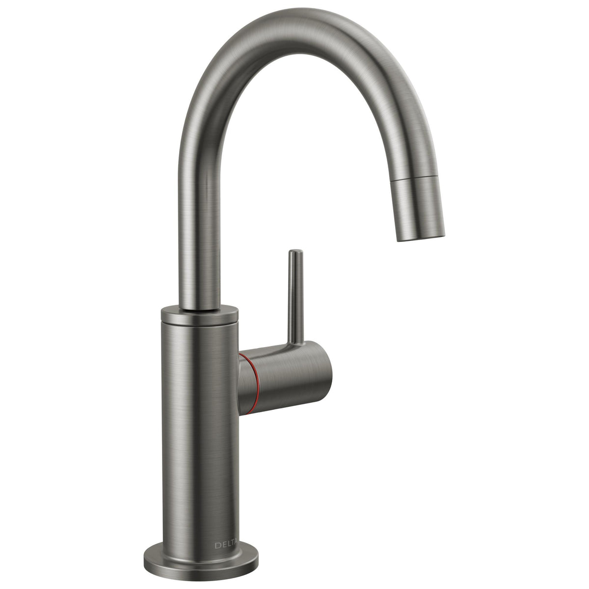 DELTA® 1930LF-H-KS Contemporary Round Instant Hot Water Dispenser, Commercial/Residential, 1.5 gpm Flow Rate, 360 deg Swivel Spout, Black Stainless, 1 Handles, Import