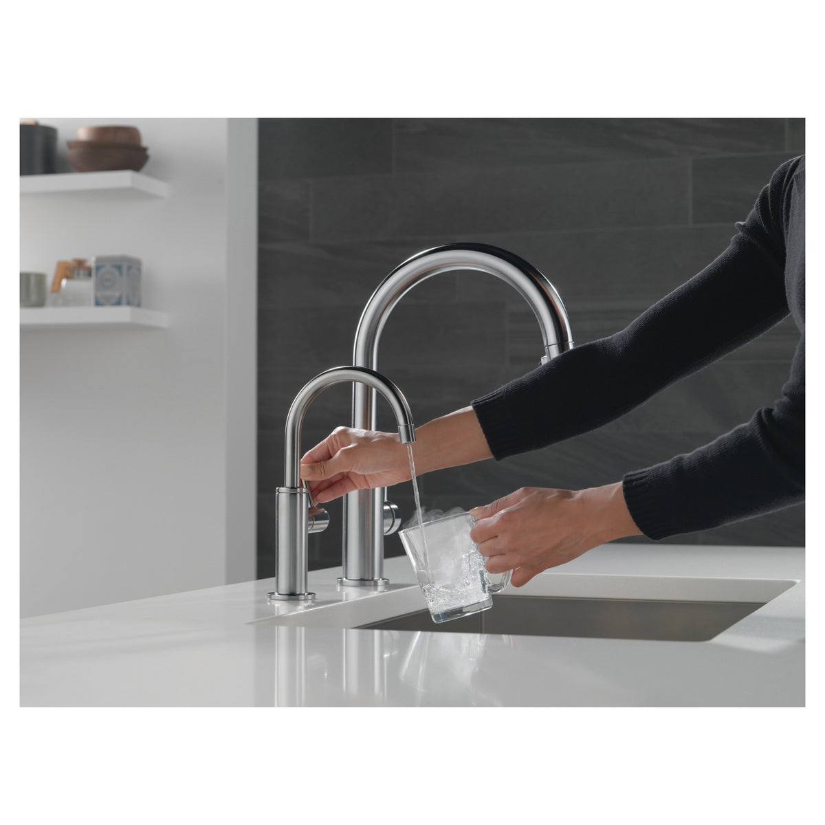 Contemporary Round Instant Hot Water Dispenser - 6-5/16"