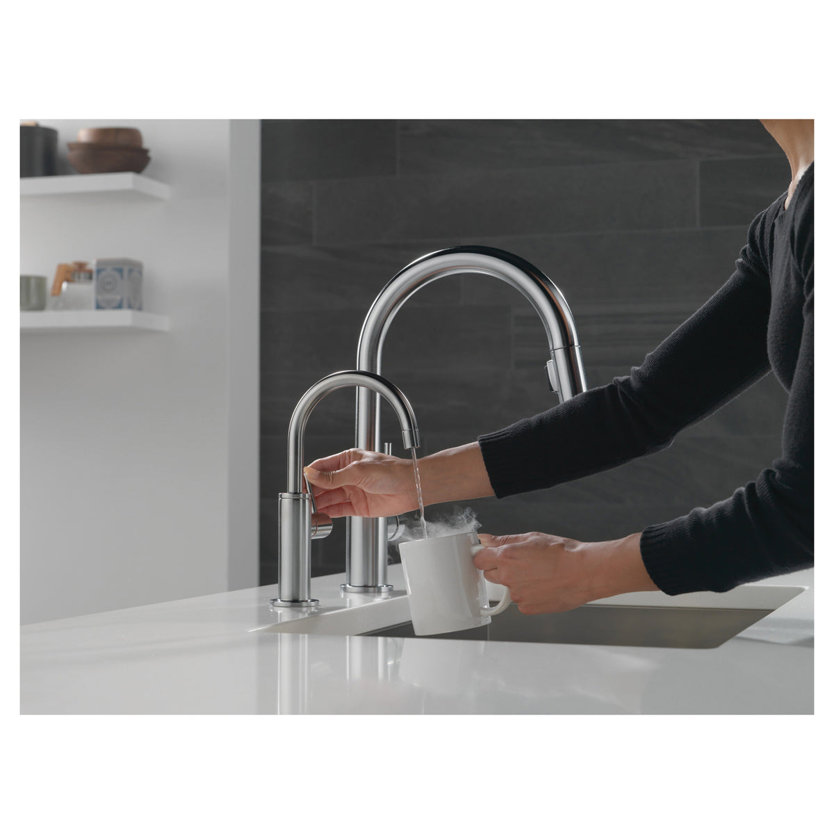 Contemporary Round Instant Hot Water Dispenser - 6-5/16"