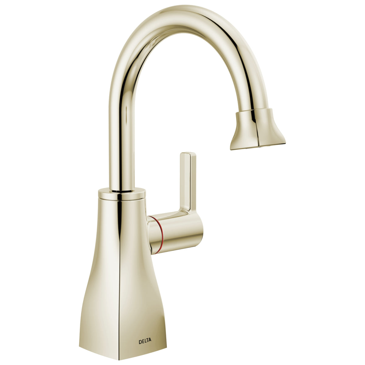 DELTA® 1940LF-H-PN Contemporary Square Instant Hot Water Dispenser, Commercial/Residential, 1.5 gpm Flow Rate, 360 deg Swivel Spout, Polished Nickel, 1 Handles, Import