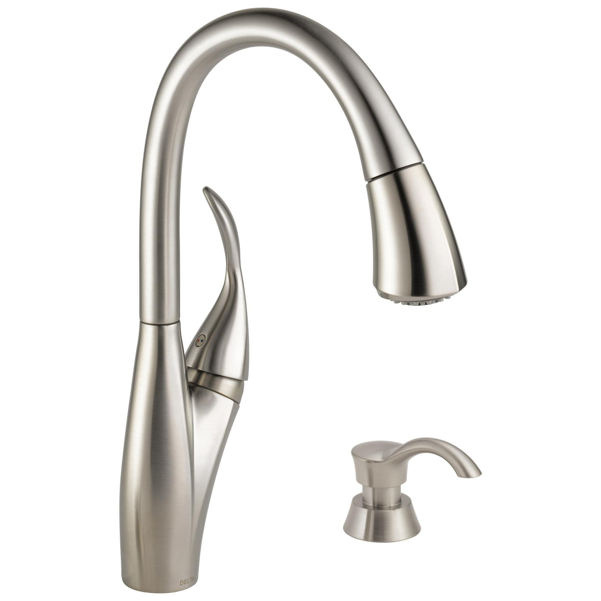 DELTA® 19932Z-SPSD-DST Pull-Down Kitchen Faucet, 1.8 gpm Flow Rate, Spotshield Stainless, 1 Handles, Domestic