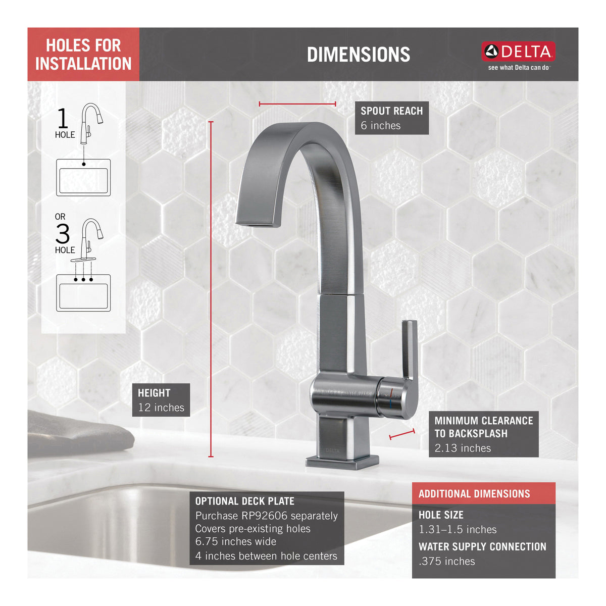 Pivotal - Bar Faucet - Arctic Stainless - Deck Mount