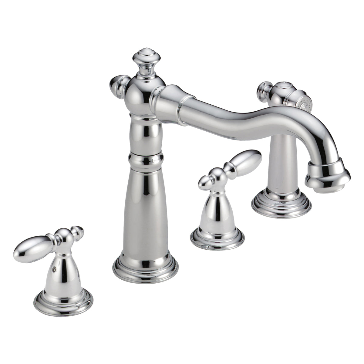 DELTA® Victorian® Kitchen Faucet, Commercial, 6 to 16 in Center, Swivel Spout, 2 Handles, Domestic