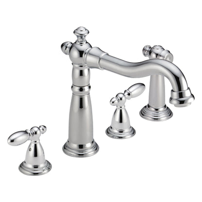 DELTA® Victorian® Kitchen Faucet, Commercial, 6 to 16 in Center, Swivel Spout, 2 Handles, Domestic