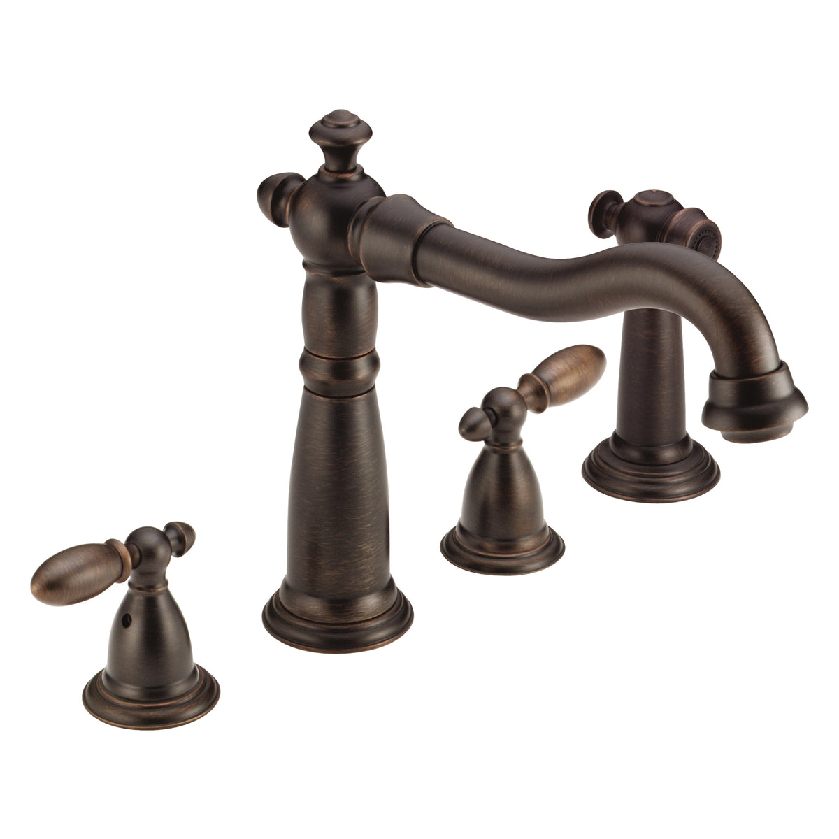 DELTA® Victorian® Kitchen Faucet, Commercial, 6 to 16 in Center, Swivel Spout, 2 Handles, Domestic