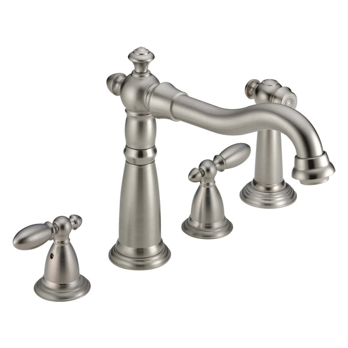 DELTA® Victorian® Kitchen Faucet, Commercial, 6 to 16 in Center, Swivel Spout, 2 Handles, Domestic