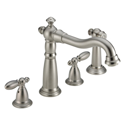 DELTA® Victorian® Kitchen Faucet, Commercial, 6 to 16 in Center, Swivel Spout, 2 Handles, Domestic
