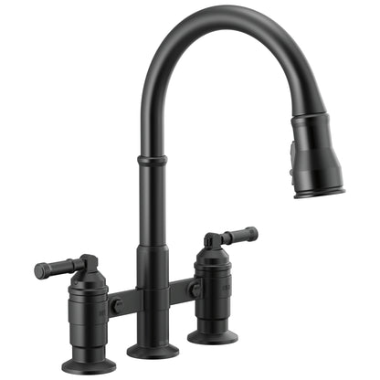 Broderick - Pull-Down Bridge Kitchen Faucet - Deck Mount
