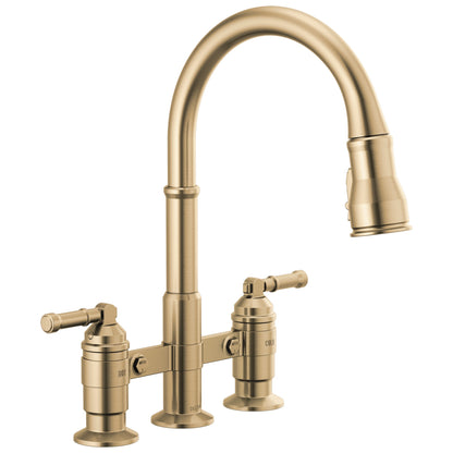 Broderick - Pull-Down Bridge Kitchen Faucet - Deck Mount