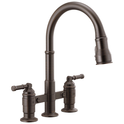 Broderick - Pull-Down Bridge Kitchen Faucet - Deck Mount