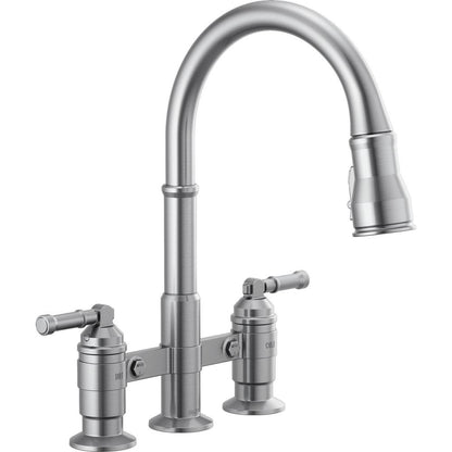 Broderick - Pull-Down Bridge Kitchen Faucet - Deck Mount