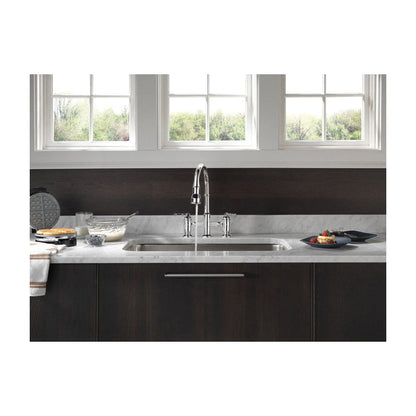 Broderick - Pull-Down Bridge Kitchen Faucet - Deck Mount