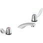 Commercial 23C322 TECK® Widespread Lavatory Faucet, Commercial, 1.5 gpm Flow Rate, 2 in H Spout, 6 to 12 in Center, Polished Chrome, 2 Handles, Import