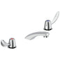 Commercial 23C332 TECK® Widespread Lavatory Faucet, Commercial, 1.5 gpm Flow Rate, 2 in H Spout, 6 to 12 in Center, Polished Chrome, 2 Handles, Import