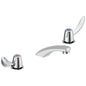 Commercial 23C342 TECK® Widespread Lavatory Faucet, Commercial, 1.5 gpm Flow Rate, 2 in H Spout, 6 to 12 in Center, Polished Chrome, 2 Handles, Import