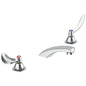 Commercial 23C344 TECK® Widespread Lavatory Faucet, Commercial, 1.5 gpm Flow Rate, 2 in H Spout, 6 to 12 in Center, Polished Chrome, 2 Handles, Import