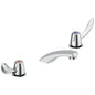 Commercial 23C352 TECK® Widespread Lavatory Faucet, Commercial, 0.5 gpm Flow Rate, 2 in H Spout, 6 to 12 in Center, Polished Chrome, 2 Handles, Import