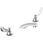 Commercial 23C354 TECK® Widespread Lavatory Faucet, Commercial, 0.5 gpm Flow Rate, 2 in H Spout, 6 to 12 in Center, Polished Chrome, 2 Handles, Import