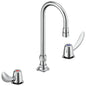 Commercial 23C622 TECK® Widespread Lavatory Faucet, Commercial, 1.5 gpm Flow Rate, 6.7 in H Spout, 6 to 12 in Center, Polished Chrome, 2 Handles, Import