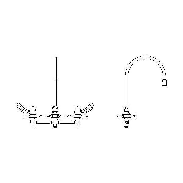 TECK Widespread Lavatory Faucet, Commercial, 1.5 gpm, Brass