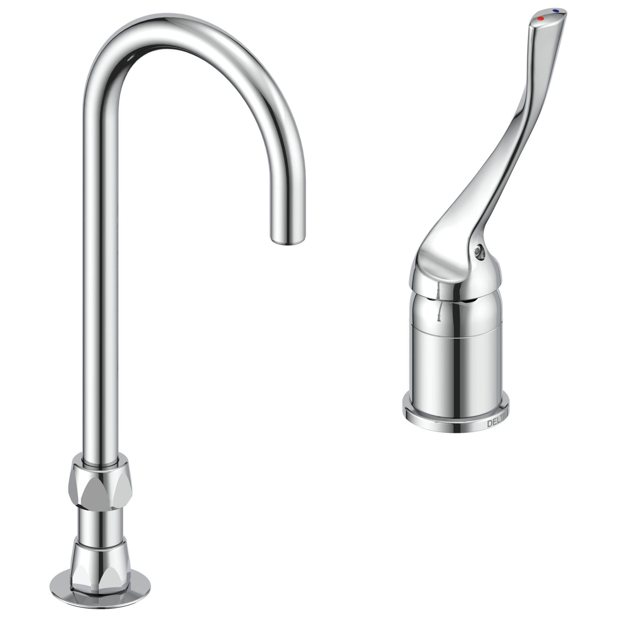 DELTA® Commercial, 1 gpm Flow Rate, 4 to 16 in Center, Polished Chrome, 1 Handles, Import, TECK®