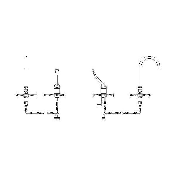 DELTA® Commercial, 1 gpm Flow Rate, 4 to 16 in Center, Polished Chrome, 1 Handles, Import, TECK®